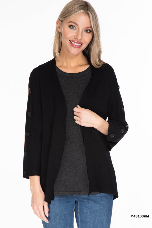 Multi button 3/4 sleeve cardigan