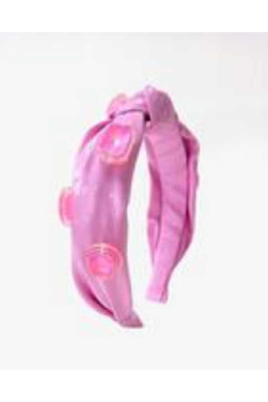 Large Jeweled Pink Patent Headband