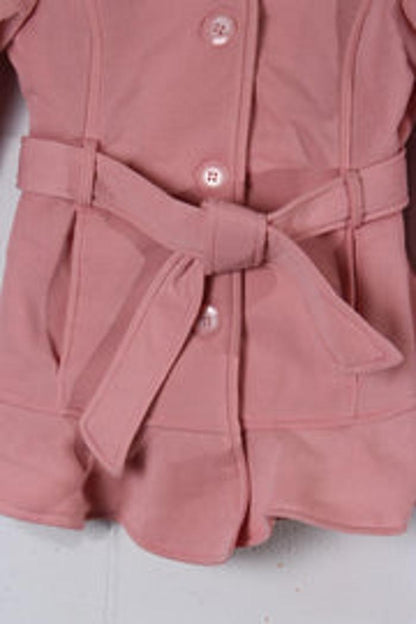 Pink Belted Peacoat