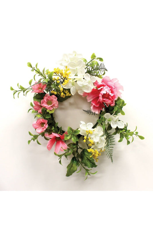 Pink and White Wildflowers Candle Ring