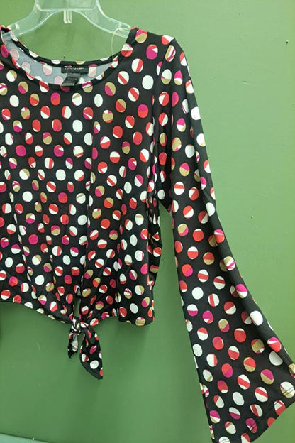Pink & white polka dot blouse