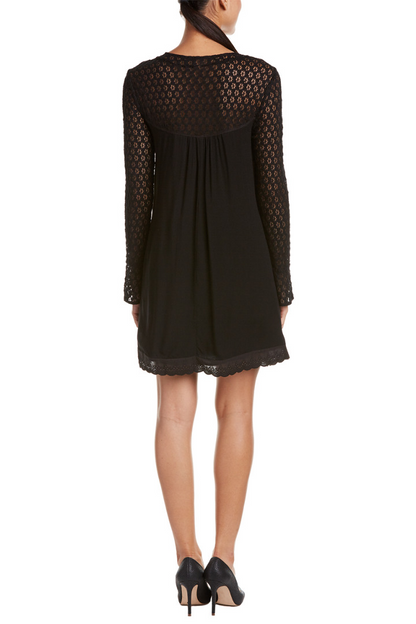 Embroidered Self Tie Lace Dress