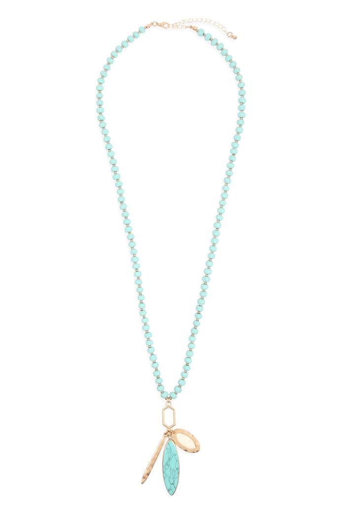 Natural Stone Charm Necklace