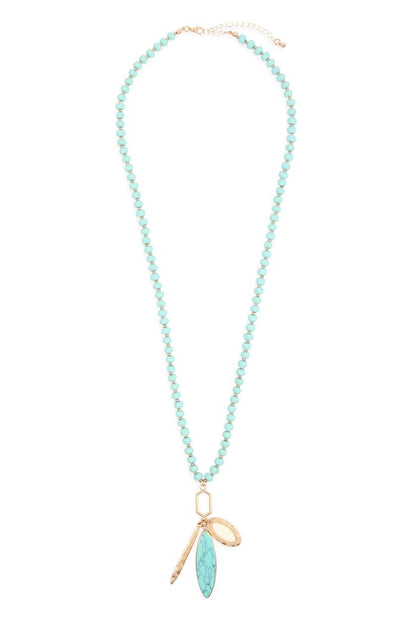 Natural Stone Charm Necklace