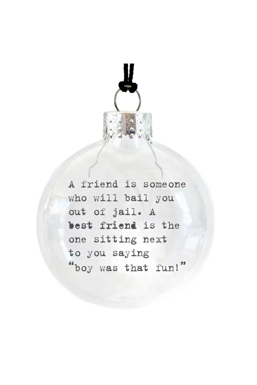 Jail Friendship See-Through Glass Ornament