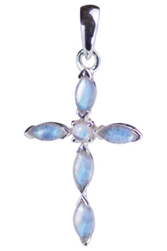 Moonstone Inspirational Cross Pendant