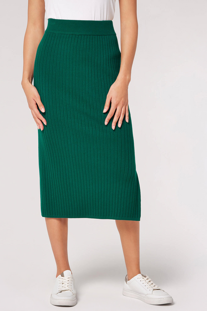 Knitted Ribbed Midi Skirt
