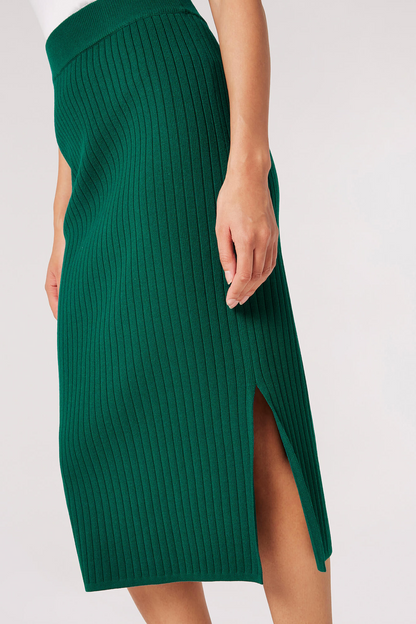 Knitted Ribbed Midi Skirt