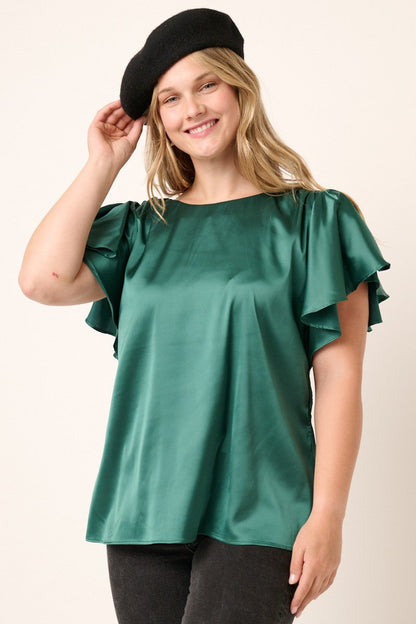 Fluttering In Satin Top