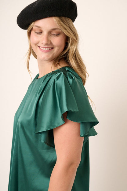 Fluttering In Satin Top