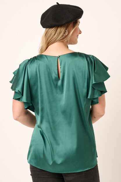 Fluttering In Satin Top