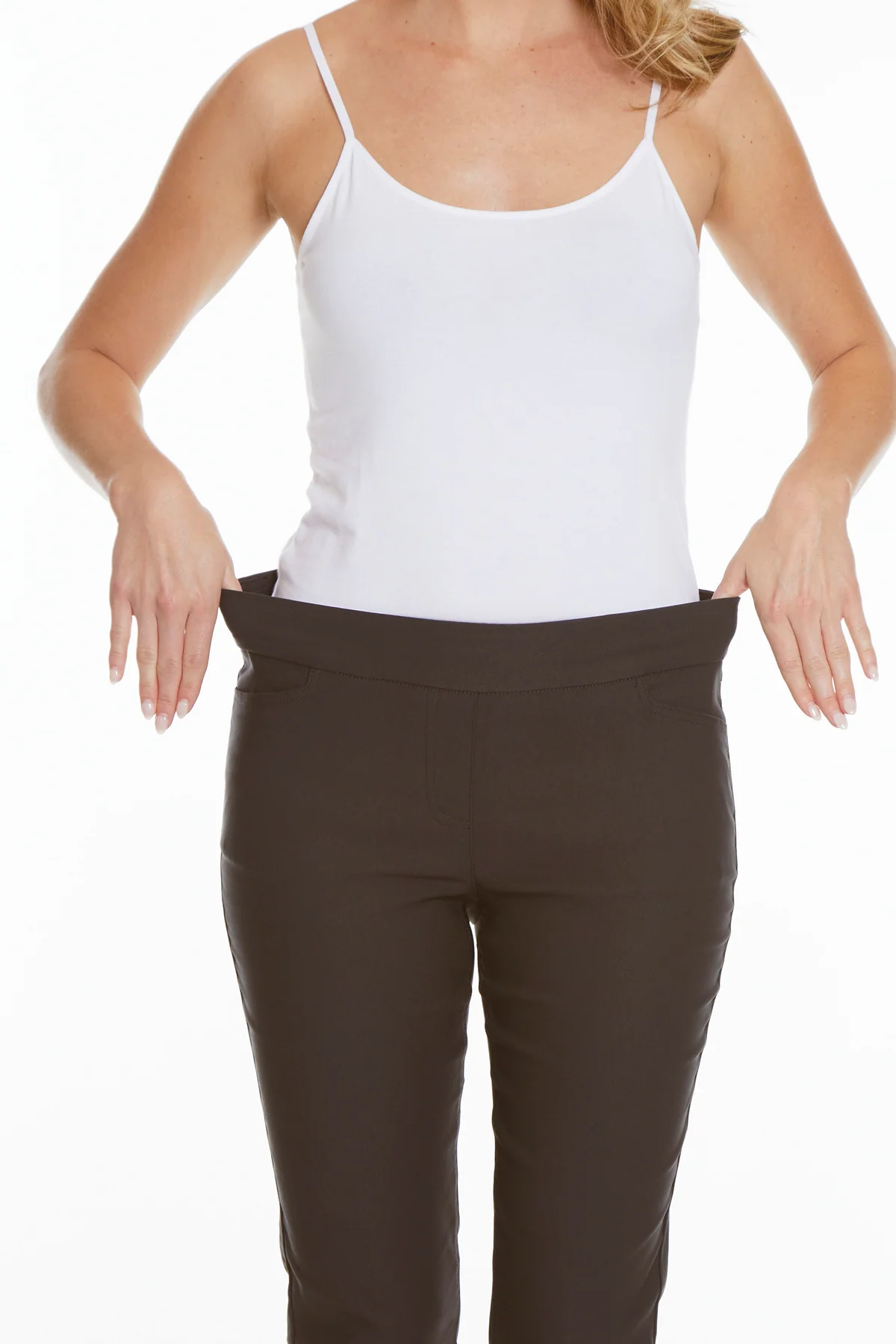 Pull on ankle pant w/real front & back pockets