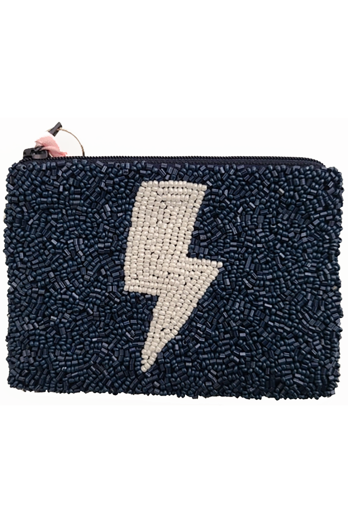 Lightning Bolt Beaded Coin Purse