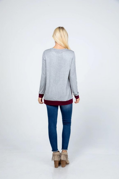 Christmas Reindeer Sequin Long Sleeve Top