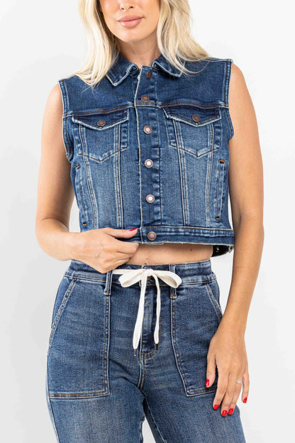 Judy Blue Reversible Buffalo Flannel Print Vest (7852REG)