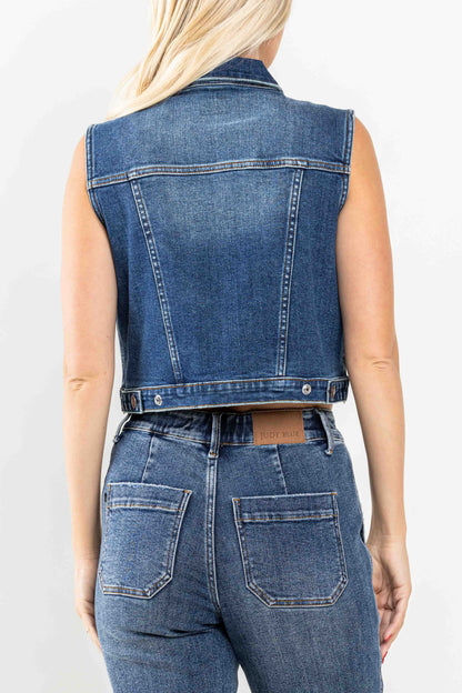 Judy Blue Reversible Buffalo Flannel Print Vest (7852REG)