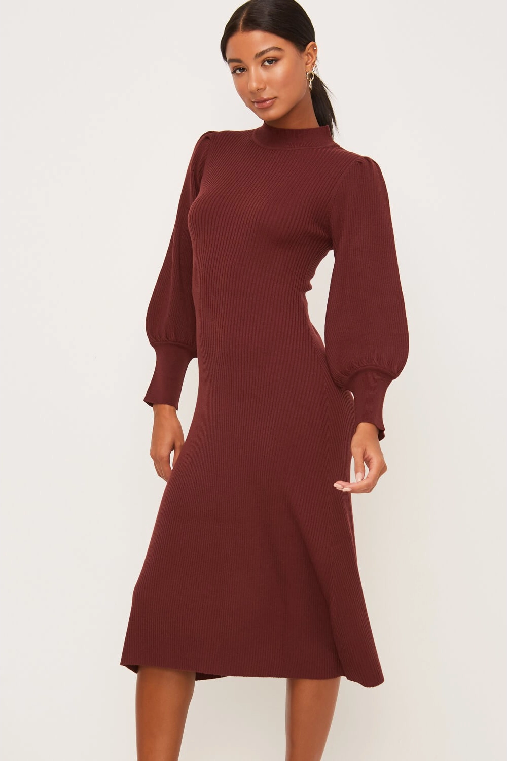 Rustic Brown Sweater Dress