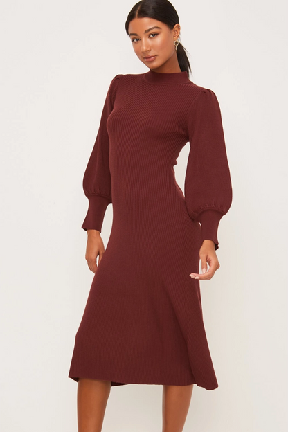 Rustic Brown Sweater Dress