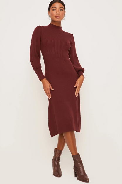 Rustic Brown Sweater Dress