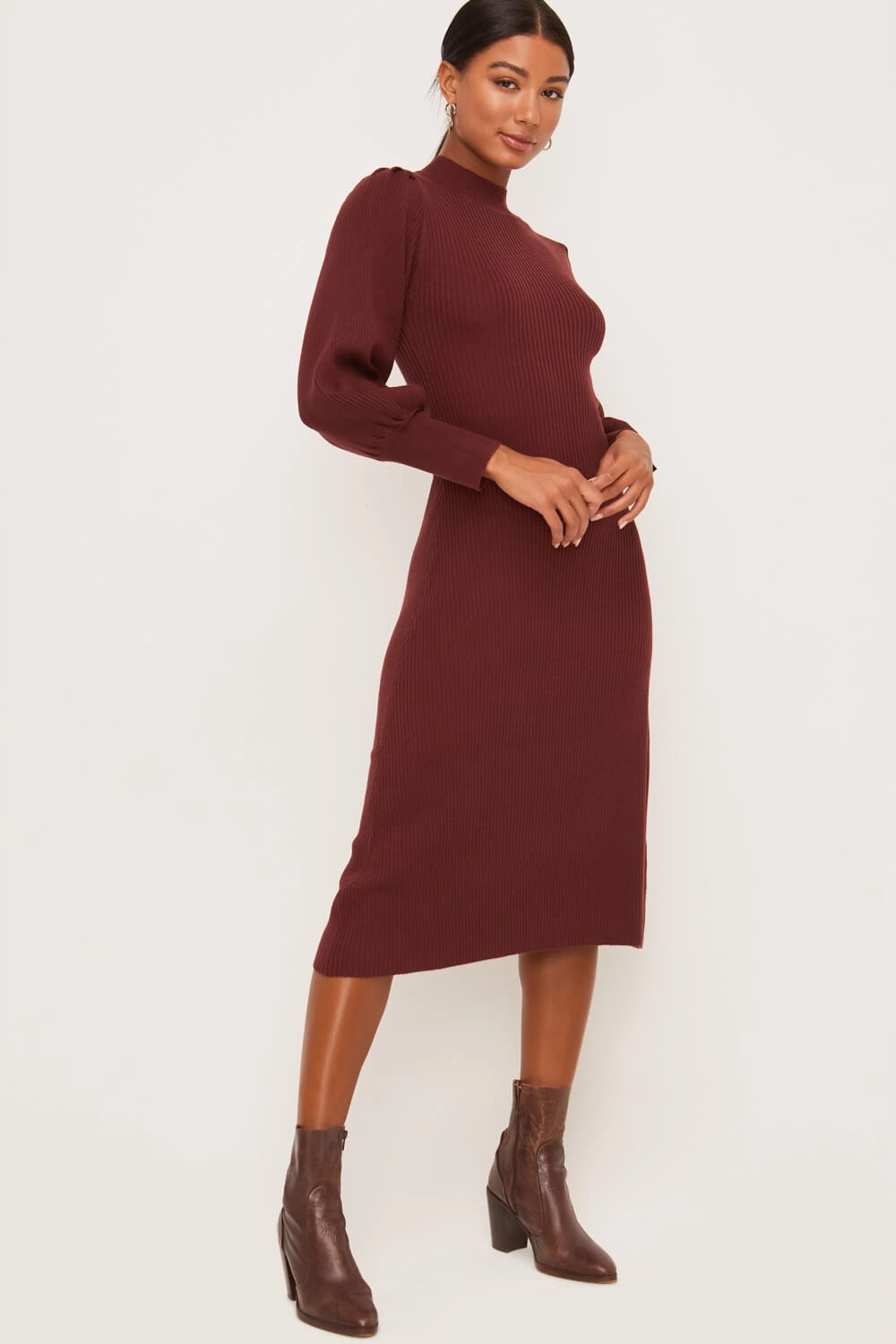 Rustic Brown Sweater Dress