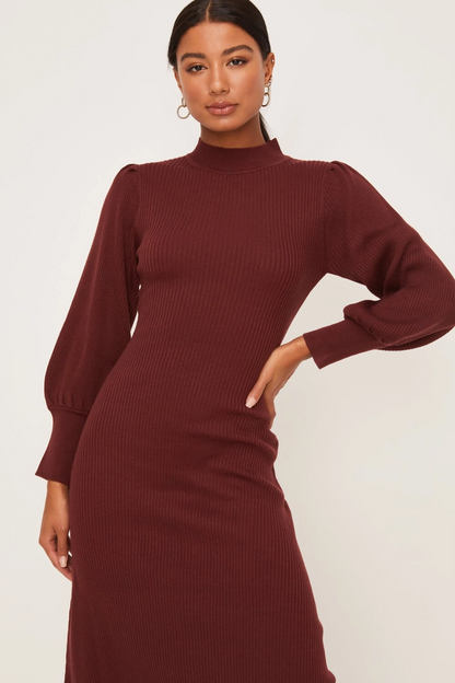 Rustic Brown Sweater Dress