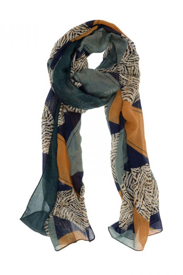 Joy Susan Abstract Tiger Scarf