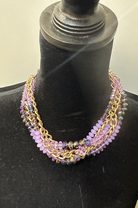 Purple & Gold Statement Neck