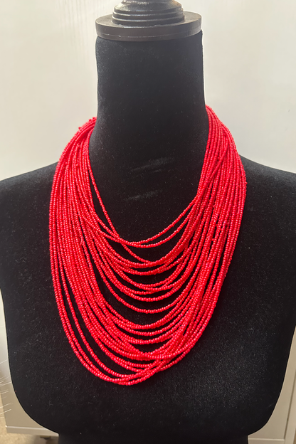 Beaded Layered Statement Necklace