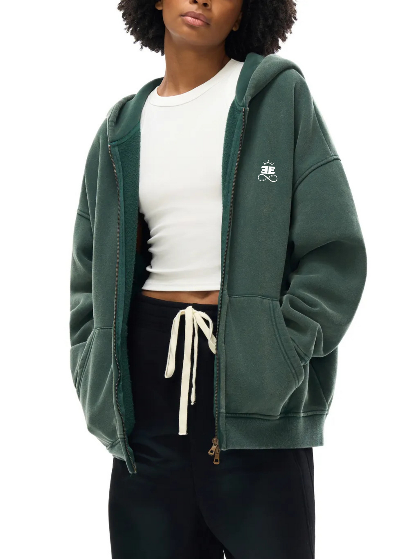 ESSNTIAL ELEMNTS Unisex 360G Snow Washed Zipped Hoodie