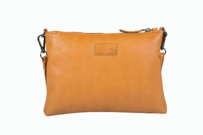 [MIA] SMALL CROSSBODY & CLUTCH | SUPER SOFT NAPPA LEATHER: TAN
