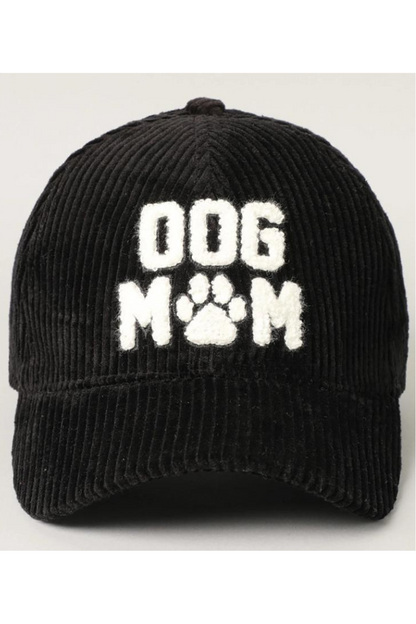 Dog Mom 3D Embroidered Corduroy Baseball Cap