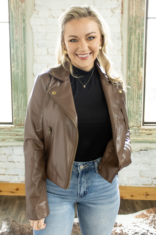 Barbara Leather Moto Jacket