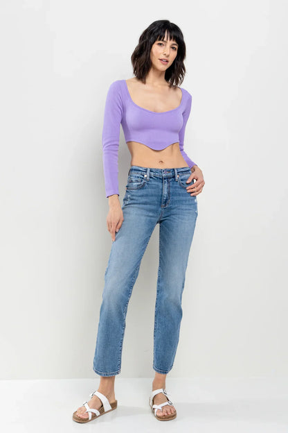 HIGH RISE STRAIGHT JEANS