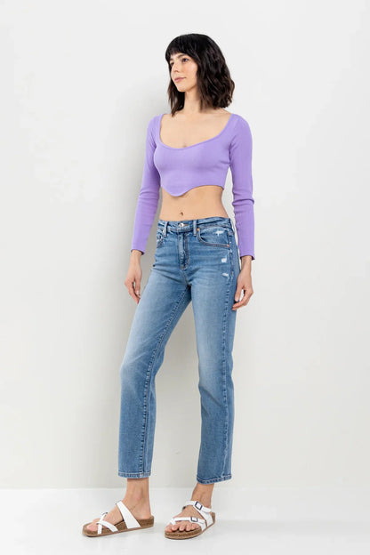 HIGH RISE STRAIGHT JEANS
