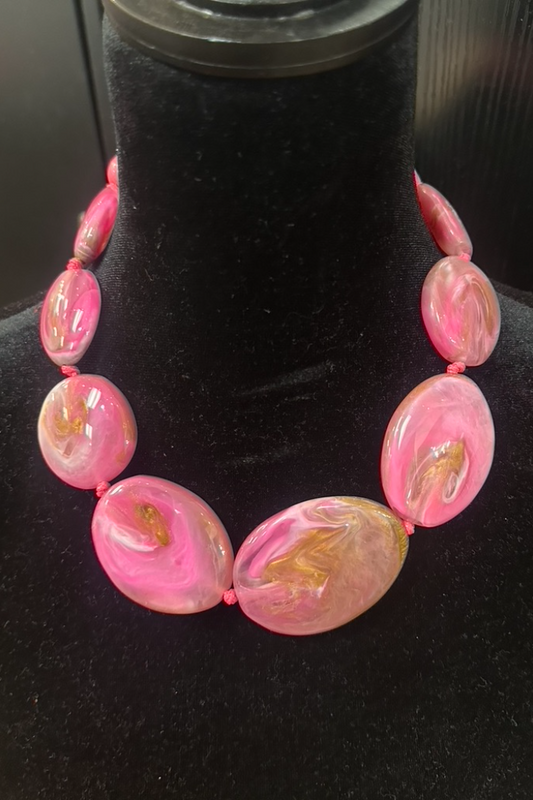 Marbled Stone Statement Necklace