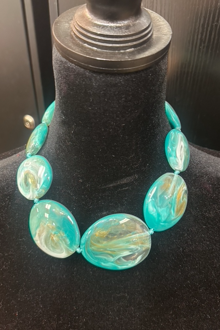 Marbled Stone Statement Necklace