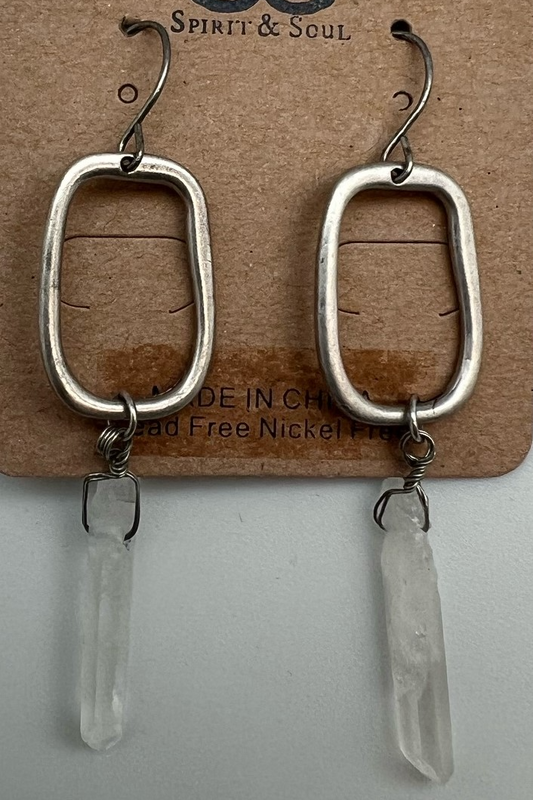 Loop Gem Dangle Earrings