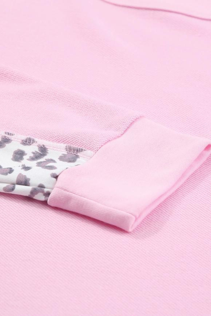 Plus Christmas Santa Claus Leopard Patch Plus Size Sweatshirt