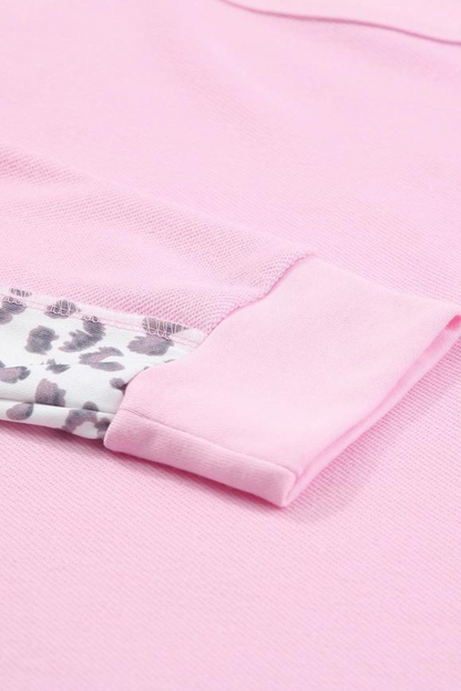 Plus Christmas Santa Claus Leopard Patch Plus Size Sweatshirt