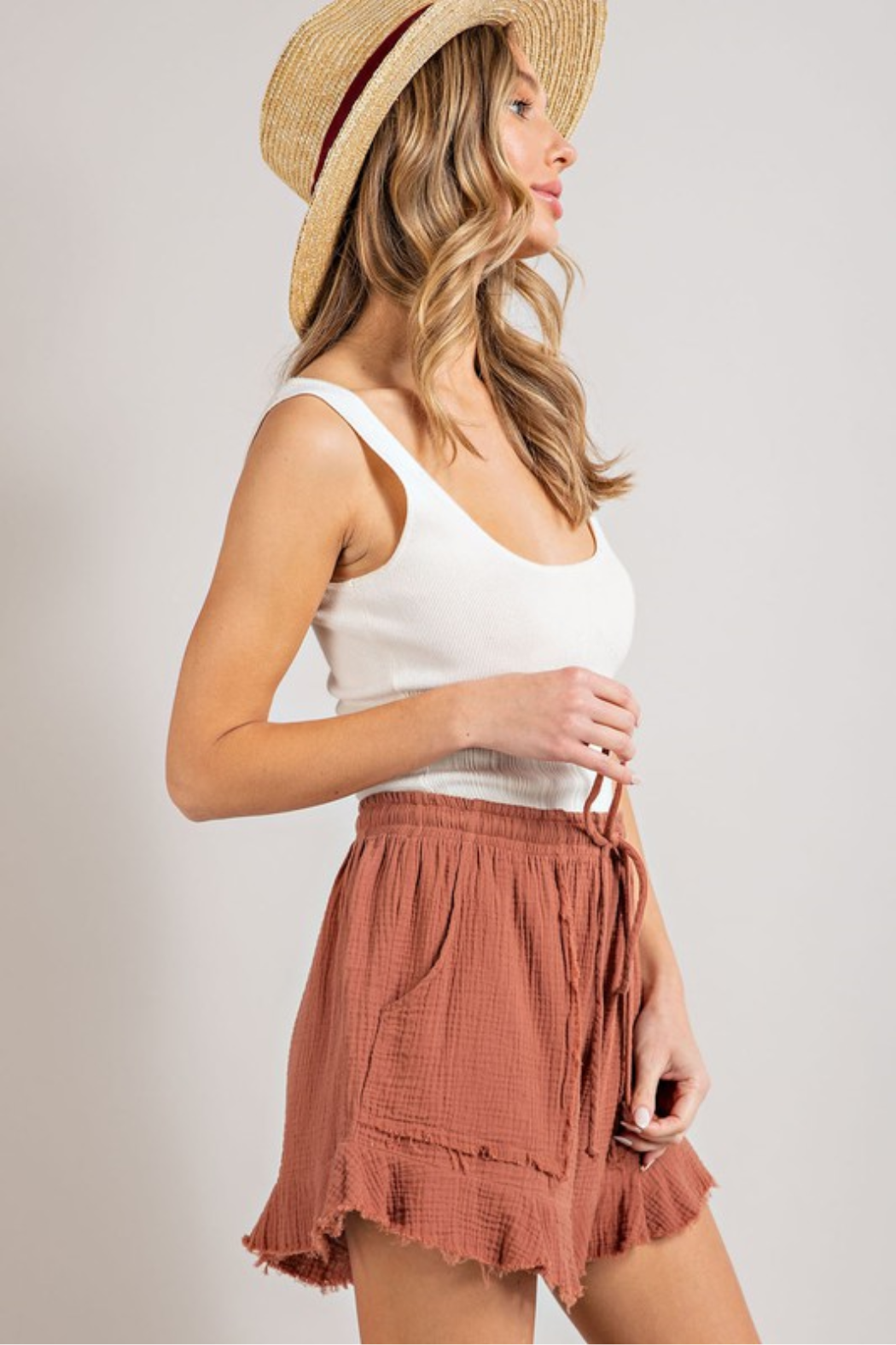 Mineral Washed Drawstring Shorts
