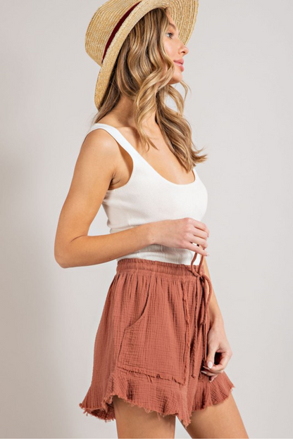 Mineral Washed Drawstring Shorts