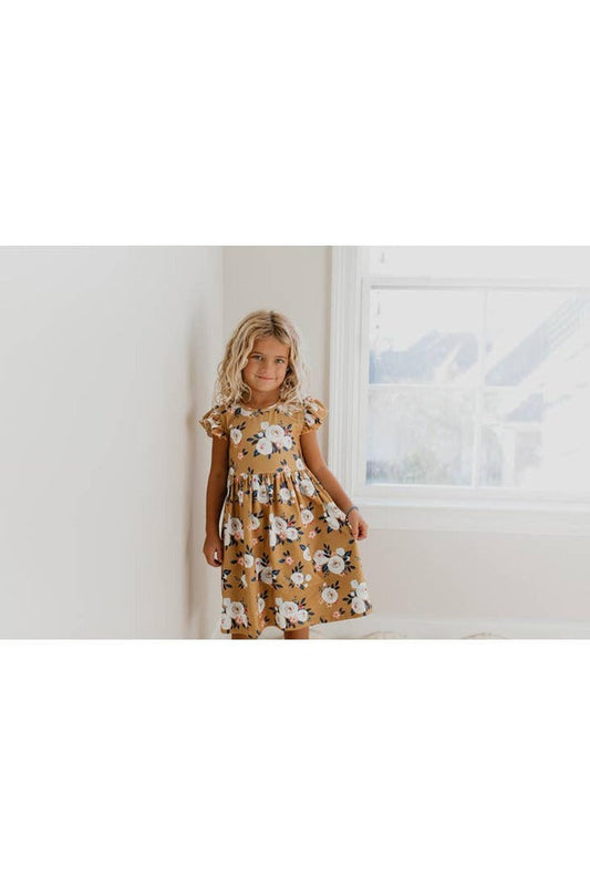 Mustard Floral Dress