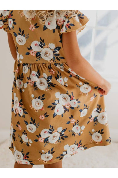 Mustard Floral Dress