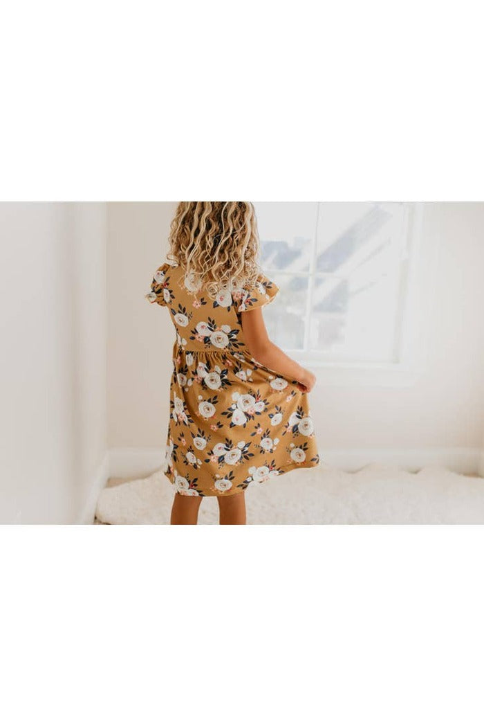 Mustard Floral Dress