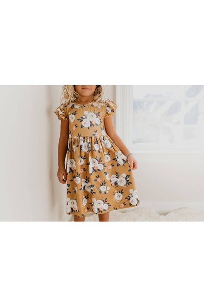 Mustard Floral Dress