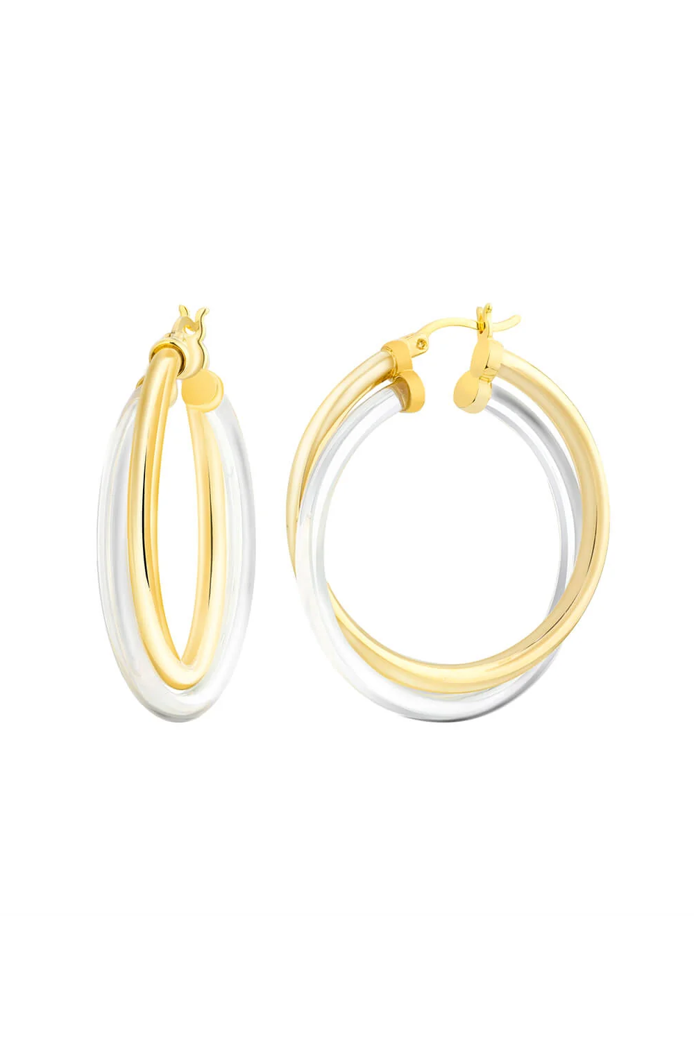 Cross Over/ Emerald Gem Cut Hoops