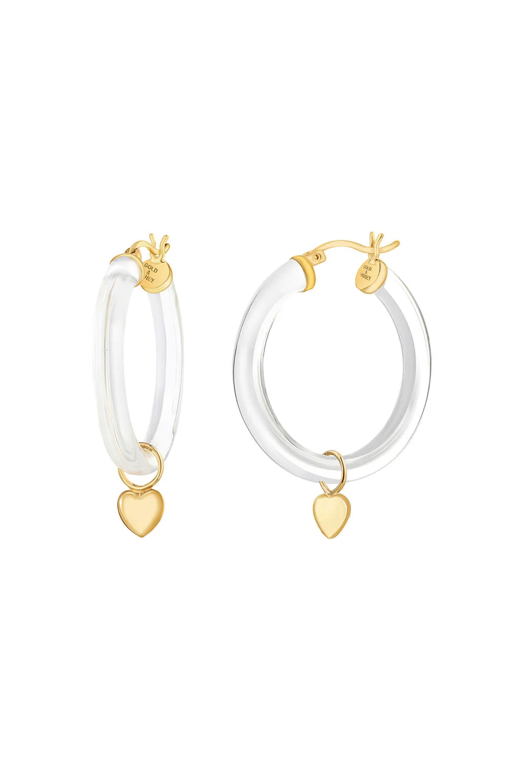 FLOWER/HEART CHARM LUCITE HOOPS