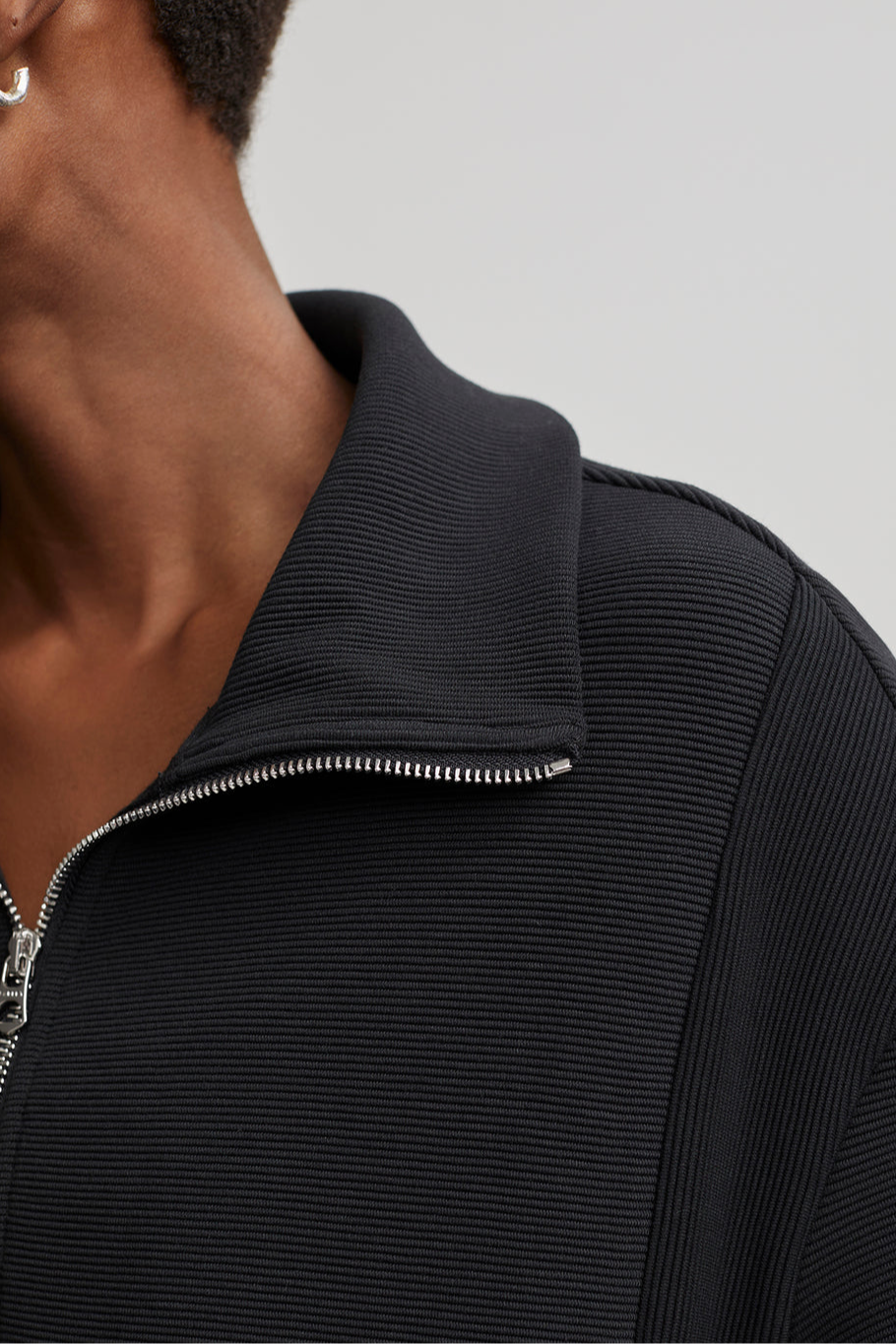 Fulham Longline Halfzip - Black