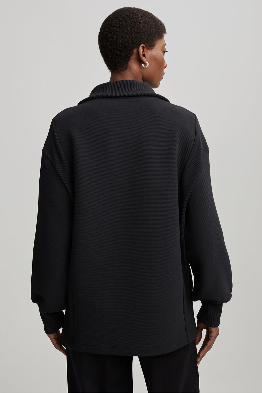 Fulham Longline Halfzip - Black