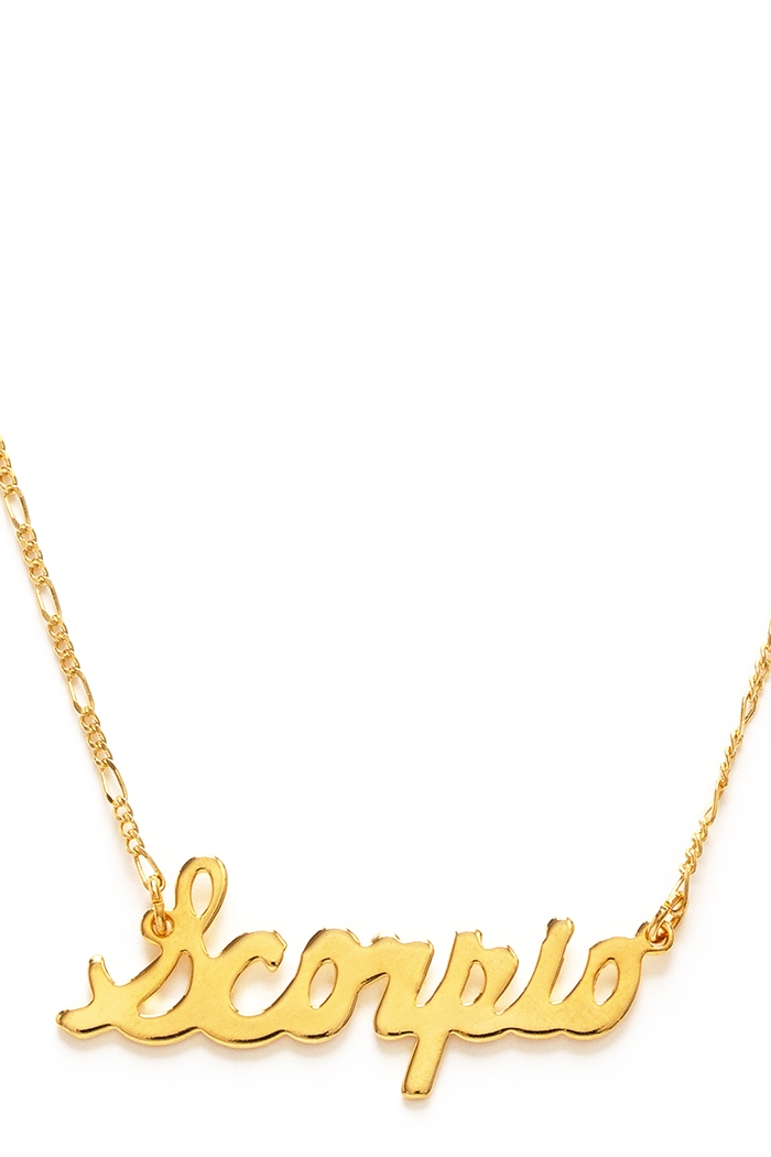 Zodiac Script Necklace